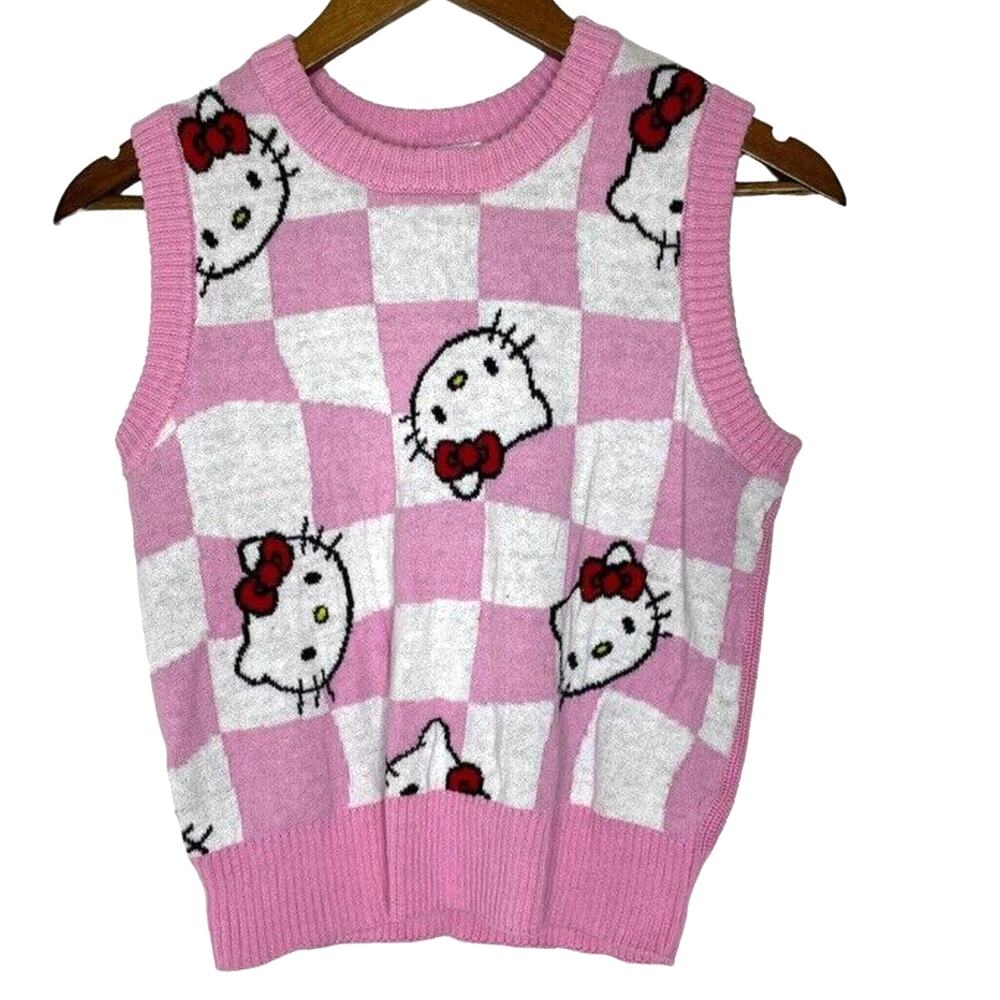 Hello Kitty Pink Sanrio Pull Over Sweater Vest Size XS Women’s